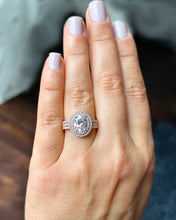 Load image into Gallery viewer, IGI Certified 14k Rose Gold Oval And Round Cut Diamond Engagement Ring Prong Set 2.70ctw F VS2