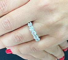 Load image into Gallery viewer, Large 7 Carat Round Cut Simulated Diamond Engagement Band, Ring Prong Set, Eternity, Propose, Promise Band 14K Solid White Gold