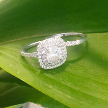 Load image into Gallery viewer, 14K White Gold Cushion Cut Forever One Moissanite and Diamond Engagement Ring And Band Bridal Wedding Set Double Halo Natural Diamonds 2.05