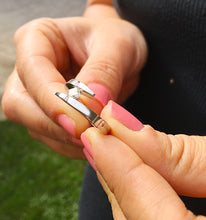 Load image into Gallery viewer, 14K Solid White Gold Princess Cut Forever One Moissanite Engagement Ring Deco, Bridal, Wedding, Anniversary, Tension Set Solitaire 1.00ctw