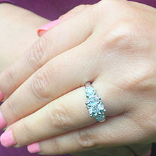 Load image into Gallery viewer, 14k white gold round cut diamond engagement ring natural diamonds, bridal wedding anniversary promise propose deco style 0.55ctw