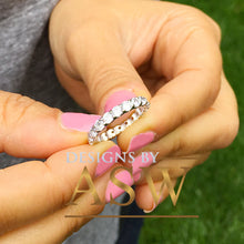 Load image into Gallery viewer, 14K Solid White Gold Round Cut Forever One Moissanite Eternity Band Deco, Bridal, Wedding, Anniversary, Propose, Promise ring 2.00ct 3.0mm