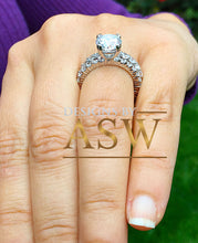 Load image into Gallery viewer, Huge 5.50ct Round Cut Eternity Ring and band, Engagement Bridal Style, Simulated Diamonds, Set in Solid 14k White Gold, Wedding Anniversary