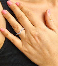 Load image into Gallery viewer, 14k white gold round cut diamonds ring band anniversary art deco style bridal wedding half eternity natural diamonds 0.70ctw