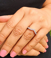 Load image into Gallery viewer, 14k white gold round cut diamonds ring band anniversary art deco style bridal wedding half eternity natural diamonds 0.70ctw