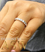 Load image into Gallery viewer, 14K Solid White Gold Round Cut Forever One Moissanite Eternity Band Deco, Bridal, Wedding, Anniversary, Propose, Promise ring 2.00ct 3.0mm