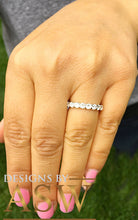 Load image into Gallery viewer, 14K Solid White Gold Round Cut Forever One Moissanite Eternity Band Deco, Bridal, Wedding, Anniversary, Propose, Promise ring 2.00ct 3.0mm