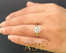 Load image into Gallery viewer, 14K Solid Yellow Gold Round Cut Forever One Moissanite Engagement Ring Deco, Bridal, Wedding, Anniversary, Six prong set, Solitaire 3.00ctw