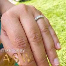 Load image into Gallery viewer, Large Wedding band set in 14k Solid white gold round cut diamonds ring band anniversary bridal half eternity natural diamonds 3.00ctw