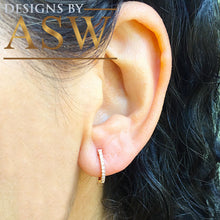 Load image into Gallery viewer, 14k Solid Rose Gold High Quality Simulated Diamonds, Prong Set, Wedding Engagement Stud Earrings Bridal 0.15ctw