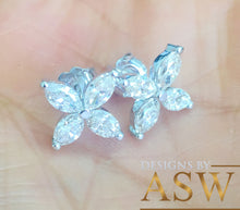 Load image into Gallery viewer, Marquise Cut Simulated Diamonds, Prong Set, Wedding Engagement Stud Earrings Halo Bridal Gift 14k Solid White Gold 2.00ctw