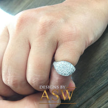 Load image into Gallery viewer, 14K Solid White Gold Round Cut Natural Diamond Ring Eternity Style Pinky Micro Pave, Anniversary, Wedding, Promise approx 2.00ctw