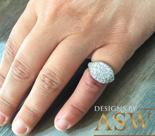 Load image into Gallery viewer, 14K Solid White Gold Round Cut Simulated Diamond Ring Eternity Style Pinky Ring Micro Pave Bridal, Wedding, Anniversary 2.00ctw by ASW