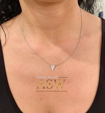 Load image into Gallery viewer, 14k white gold Heart Shape round cut natural diamonds necklace pendent and adjustable chain bridal wedding anniversary gift 0.15ctw