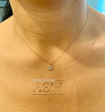 Load image into Gallery viewer, 14k white gold Heart Shape round cut natural diamonds necklace pendent and adjustable chain bridal wedding anniversary gift 0.07ctw