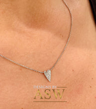 Load image into Gallery viewer, 14k white gold Heart Shape round cut natural diamonds necklace pendent and adjustable chain bridal wedding anniversary gift 0.15ctw