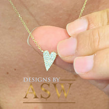 Load image into Gallery viewer, 14k yellow gold Heart Shape round cut natural diamonds necklace pendent and adjustable chain bridal wedding anniversary gift 0.15ctw