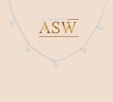 Load image into Gallery viewer, 14K Solid White Or Yellow Or Rose Gold Multi Initials Necklace, Custom Made, Beautiful and Dainty