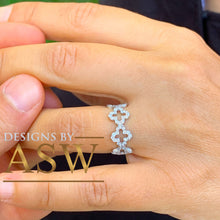 Load image into Gallery viewer, Colver Style Eternity Band, Ring, Anniversary, Wedding Band, White Gold Rhodium Sterling Silver .925 and 1.00ctw Simulated Diamonds