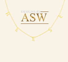 Load image into Gallery viewer, 14K Solid White Or Yellow Or Rose Gold Multi Initials Necklace, Custom Made, Beautiful and Dainty