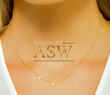 Load image into Gallery viewer, 14K Solid White Or Yellow Or Rose Gold Multi Natural Diamonds Initials 0.10ctw Each, Necklace Chain