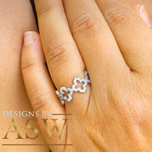 Load image into Gallery viewer, Colver Style Eternity Band, Ring, Anniversary, Wedding Band, White Gold Rhodium Sterling Silver .925 and 1.00ctw Simulated Diamonds