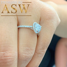 Load image into Gallery viewer, 14k Solid White Gold Heart Shape And Round Cut Simulated Diamond Engagement Ring, Bridal, Wedding, Anniversary, Prong Set 1.50ctw