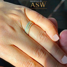 Load image into Gallery viewer, 0.75ctw Prong Set Eternity Bands, Wedding Bands, Engagement Bands, Simulated Diamonds, Stackable , Solid 14K White, Yellow And Rose Gold