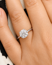 Load image into Gallery viewer, Solitaire Round Cut Simulated Diamond Engagement Ring Four Prongs Set Wedding Ring 14K Solid White Gold Bridal Ring 2.00ct
