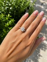 Load image into Gallery viewer, Emerald Cut Center And Round Cut Moissanites Engagement Ring Set In 14K Solid Yellow Gold Wedding Bridal Ring Set 3.25ctw
