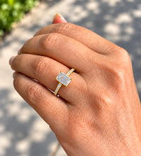 Load image into Gallery viewer, Emerald Cut Moissanite Center And Baguettes Cut Sides Engagement Ring Prong Set Style In 14k White or Yellow Gold Bridal Wedding Ring 2.30ct
