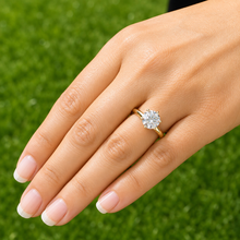 Load image into Gallery viewer, Round Cut Moissanite Engagement Ring Solitaire Bridal Ring Four prong Wedding ring Solitaire 14k Solid Yellow Gold 3.00ctw
