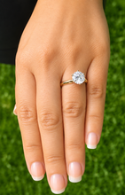 Load image into Gallery viewer, Round Cut Moissanite Engagement Ring Solitaire Bridal Ring Four prong Wedding ring Solitaire 14k Solid Yellow Gold 3.00ctw
