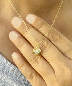 Round Cut Simulated Diamond Solitaire Necklace And Chain Dainty Minimalist Bezel Set 14k Solid Yellow Gold Pendant Bridal Wedding Gift 2.00