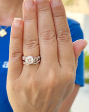 Load image into Gallery viewer, Round Cut And Marquise Simulated Diamonds Engagement Ring And Matching Band Set Wedding Set Prong Set Bridal Set 14K Solid Rose Gold 2.90ctw
