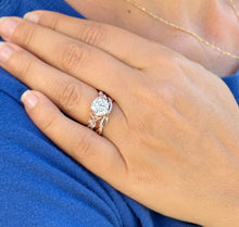Load image into Gallery viewer, Round Cut And Marquise Simulated Diamonds Engagement Ring And Matching Band Set Wedding Set Prong Set Bridal Set 14K Solid Rose Gold 2.90ctw

