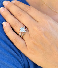 Load image into Gallery viewer, Round Cut And Marquise Simulated Diamonds Engagement Ring And Matching Band Set Wedding Set Prong Set Bridal Set 14K Solid Rose Gold 2.90ctw
