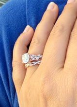 Load image into Gallery viewer, Round Cut And Marquise Simulated Diamonds Engagement Ring And Matching Band Set Wedding Set Prong Set Bridal Set 14K Solid Rose Gold 2.90ctw
