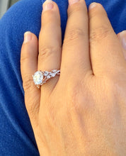 Load image into Gallery viewer, Certified Round Cut and marquise diamonds Engagement Ring Wedding Ring leaf design 14k Rose Gold 2.50ctw
