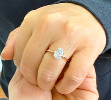 Load image into Gallery viewer, Four Prong Setting 2.00ct Solitaire Wedding Ring Oval Shape Simulated Diamonds Engagement Ring Set In 14K Solid Rose Gold Bridal Ring
