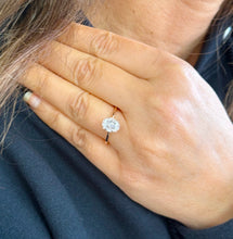 Load image into Gallery viewer, Four Prong Setting 2.00ct Solitaire Wedding Ring Oval Shape Simulated Diamonds Engagement Ring Set In 14K Solid Rose Gold Bridal Ring
