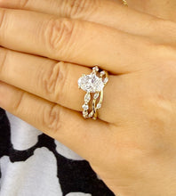 Load image into Gallery viewer, Oval Cut Simulated Diamonds And Round And Marquise Cut Sides Engagement Ring And Matching Band Wedding Set 2.50ctw In 14K Solid Yellow Gold
