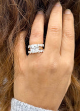 Load image into Gallery viewer, Cushion Cut and Round Cut Sides Simulated Diamonds Engagement Ring And Two Matching Bands 14K Solid Yellow Gold Wedding Ring Bridal 7.50ctw
