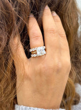 Load image into Gallery viewer, Cushion Cut and Round Cut Sides Simulated Diamonds Engagement Ring And Two Matching Bands 14K Solid Yellow Gold Wedding Ring Bridal 7.50ctw
