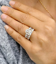 Load image into Gallery viewer, Elongated Cushion Cut Moissanite Engagement Ring And Two Matching Bands Set In 14K Solid Yellow Gold Four Prong Wedding Ring And Band 7.00ct
