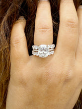 Load image into Gallery viewer, Elongated Cushion Cut Moissanite Engagement Ring And Two Matching Bands Set In 14K Solid Yellow Gold Four Prong Wedding Ring And Band 7.00ct
