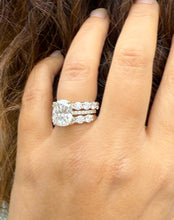 Load image into Gallery viewer, Elongated Cushion Cut Moissanite Engagement Ring And Two Matching Bands Set In 14K Solid Yellow Gold Four Prong Wedding Ring And Band 7.00ct
