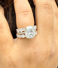 Load image into Gallery viewer, Elongated Cushion Cut Moissanite Engagement Ring And Two Matching Bands Set In 14K Solid Yellow Gold Four Prong Wedding Ring And Band 7.00ct
