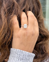 Load image into Gallery viewer, Rectangular Cushion Cut And Round Cut Sides Simulated Diamonds Engagement Ring Four Prong 14K Solid Yellow Gold Wedding Bridal Ring 4.20ctw
