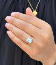 Load image into Gallery viewer, Emerald Cut Solitaire Simulated Diamonds Engagement Ring 14K Solid Yellow Gold Wedding Ring Prong Set Solitaire Bridal Ring For Her 5.00ctw
